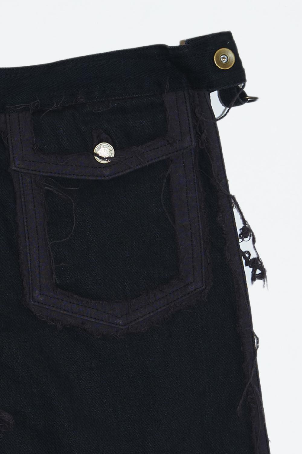 Blackmeans Cut-out Denim Apron