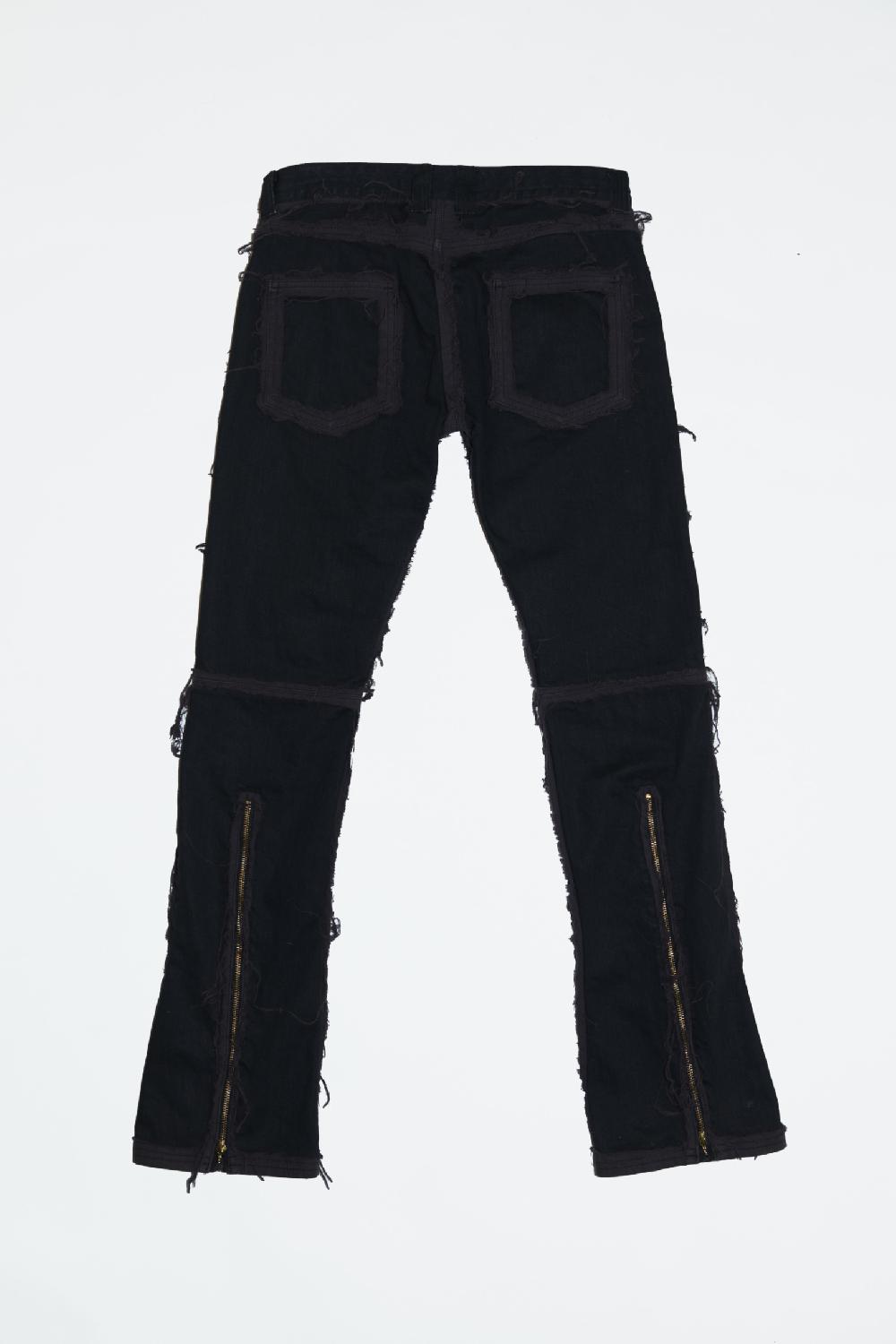 Blackmeans Cut-out Denim Shoe Cut Pants