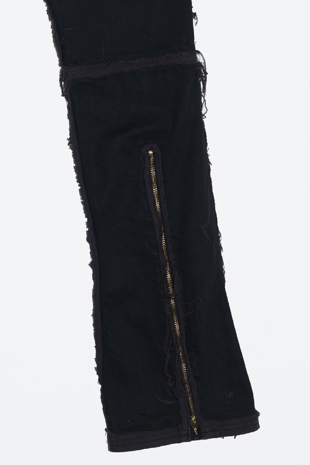 Blackmeans Cut-out Denim Shoe Cut Pants