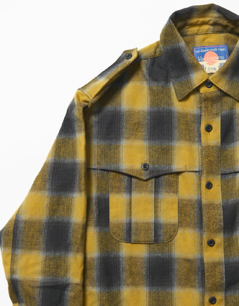 Blackmeans Epaulettes Ombre Check Shirts