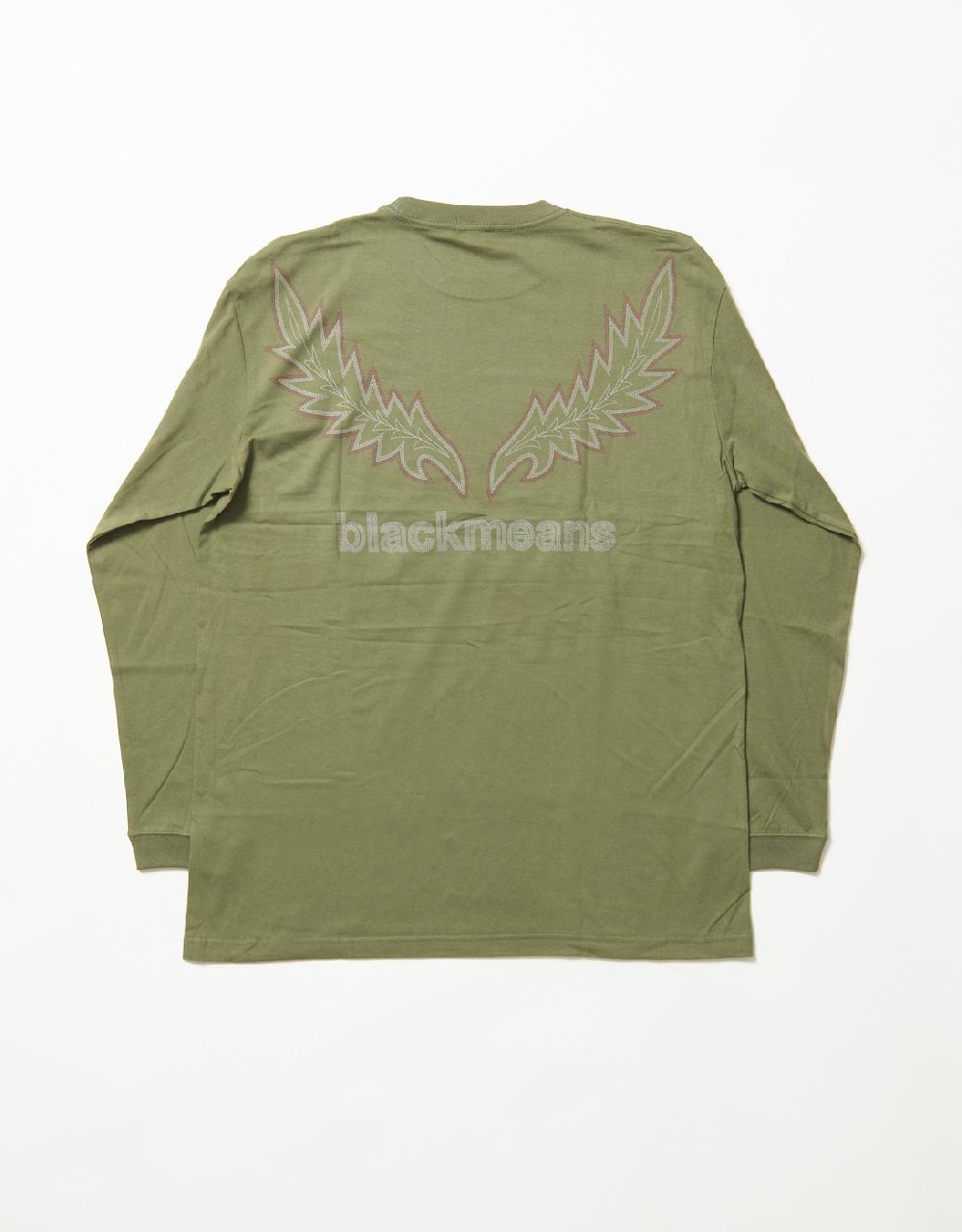 Blackmeans “Feather” Print L/S Tshirts With Bandanna