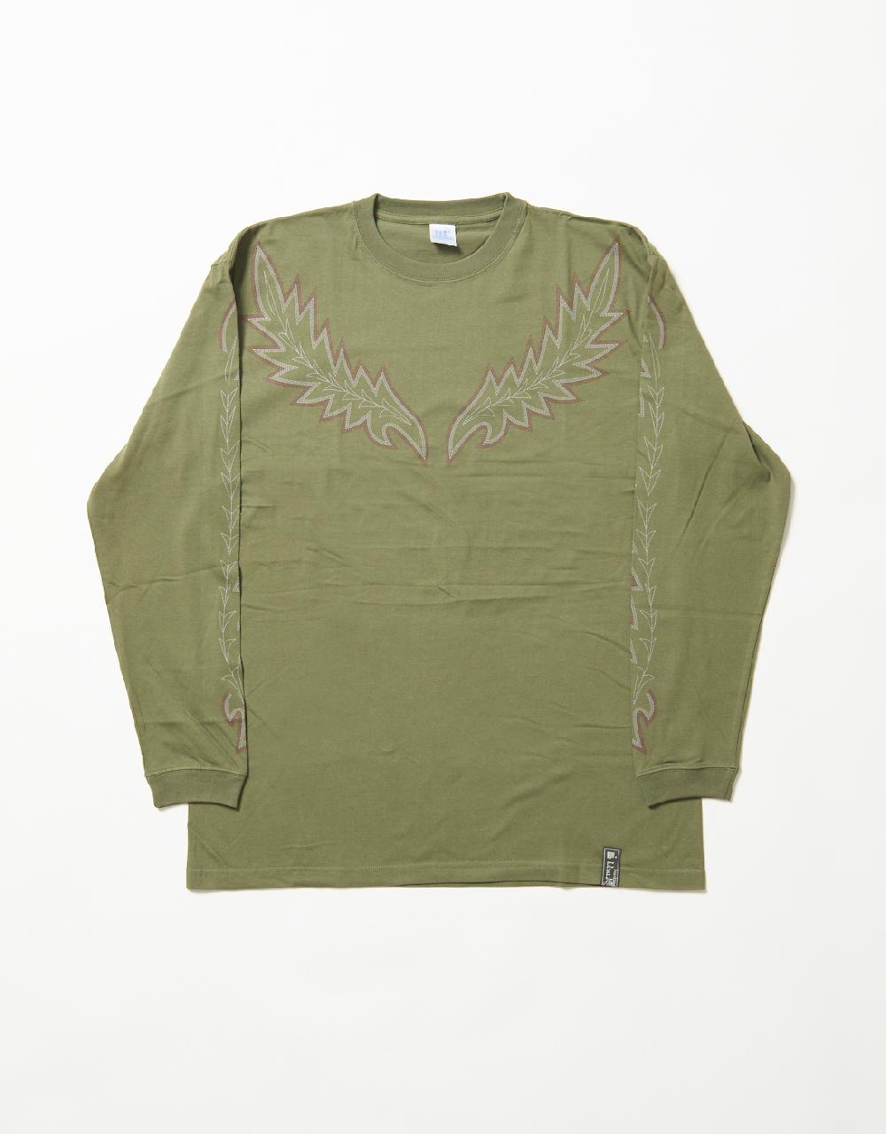 blackmeans “Feather” Print L/S Tshirts with Bandanna