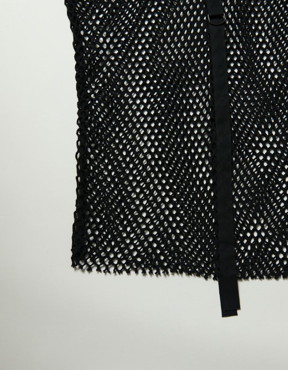 Blackmeans Mesh Robe W D Ring Decoration