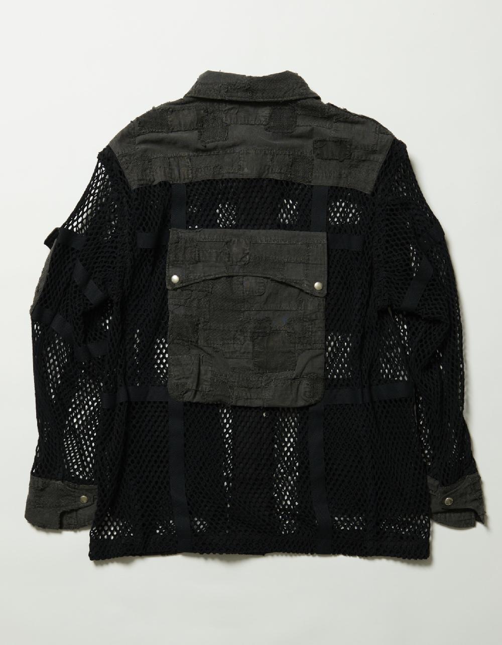 Blackmeans Patch Work And Net Military Jacket