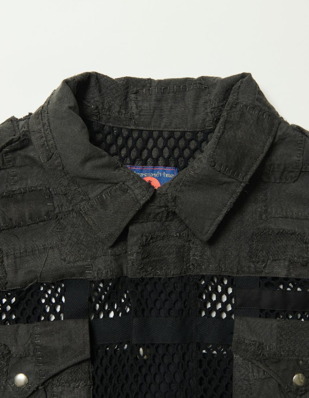 Blackmeans Patch Work And Net Military Jacket