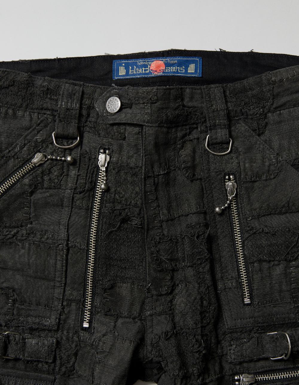 blackmeans “BORO Patch Work” Slim Pants W/ Zippers’ Detail