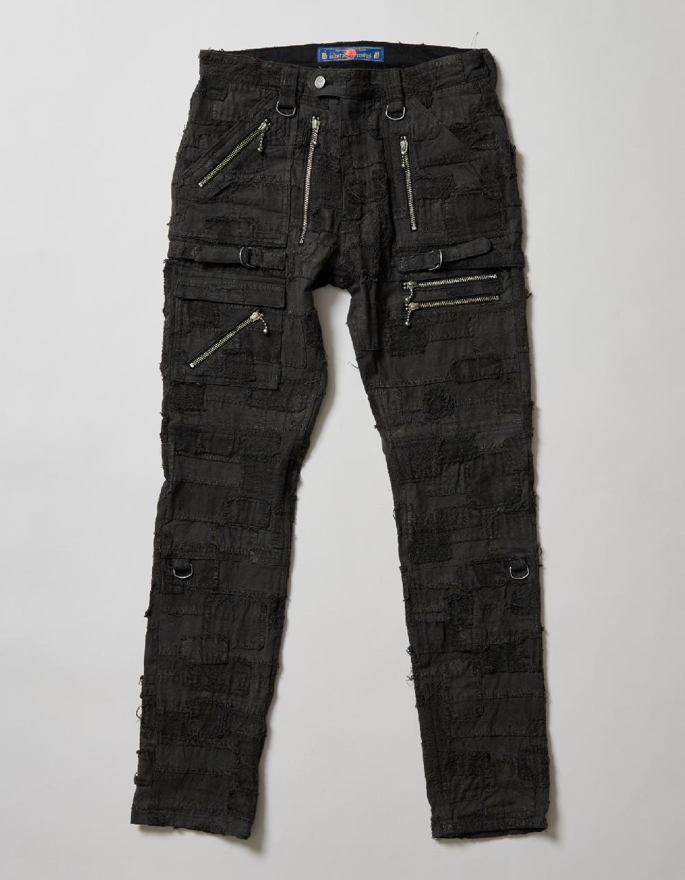 blackmeans “BORO Patch Work” Slim Pants w/ Zippers’ Detail