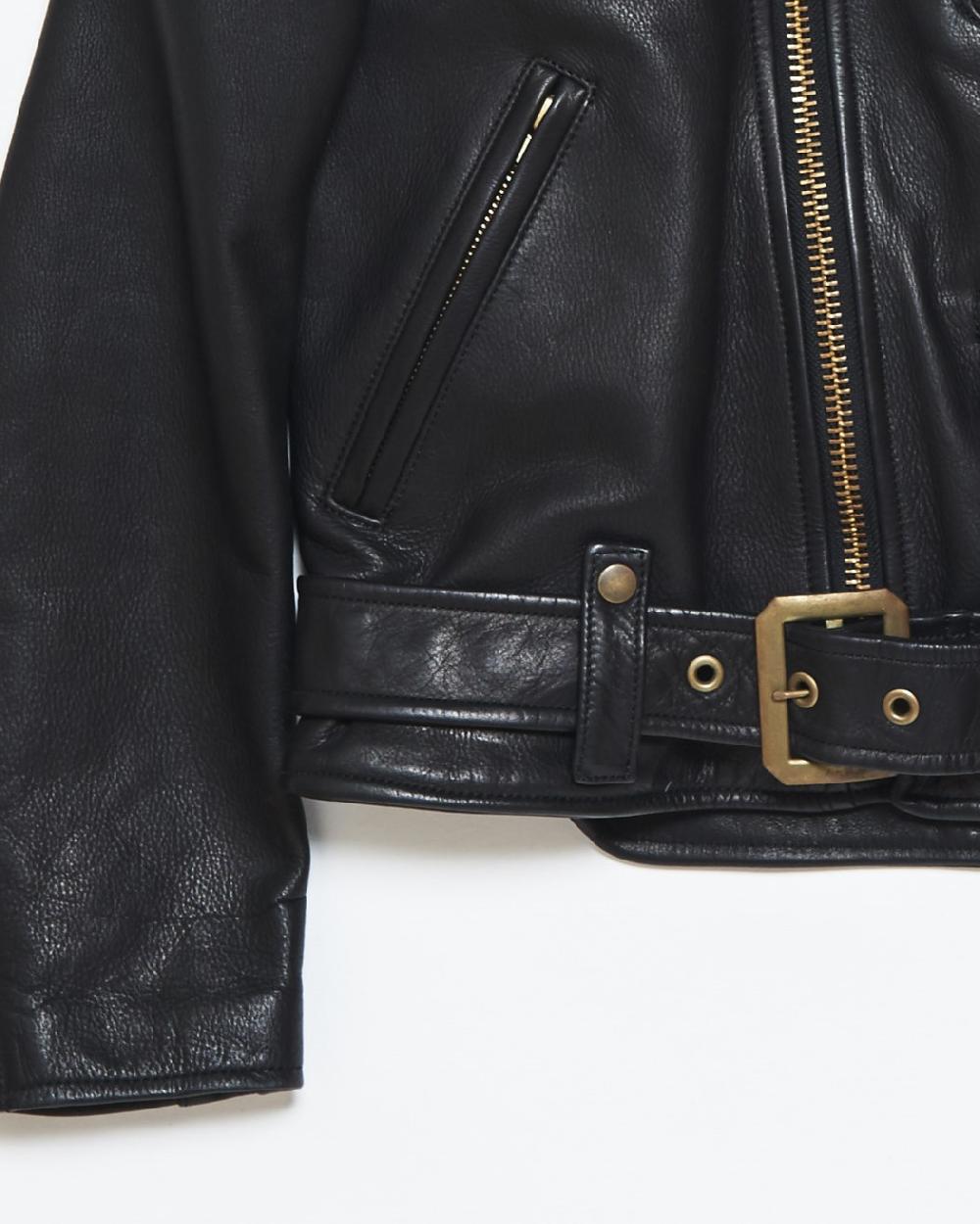 Blackmeans Leather Motorcycle Jacket W/ Front Backle Detail