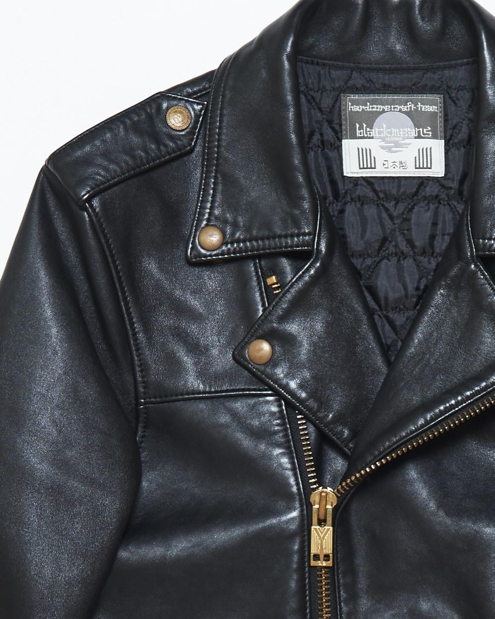 Blackmeans Leather Motorcycle Jacket W/ Front Pocket Detail
