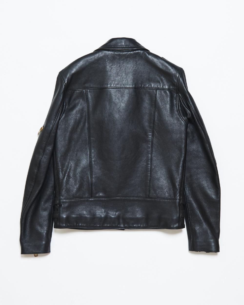 Blackmeans Leather Motorcycle Jacket W/ Front Pocket Detail
