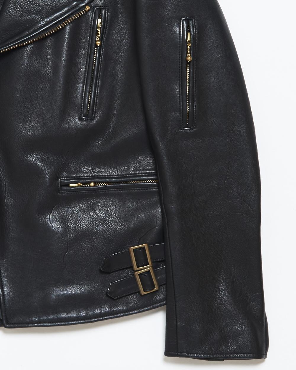 Blackmeans Leather Motorcycle Jacket W/ Side Backle Detail