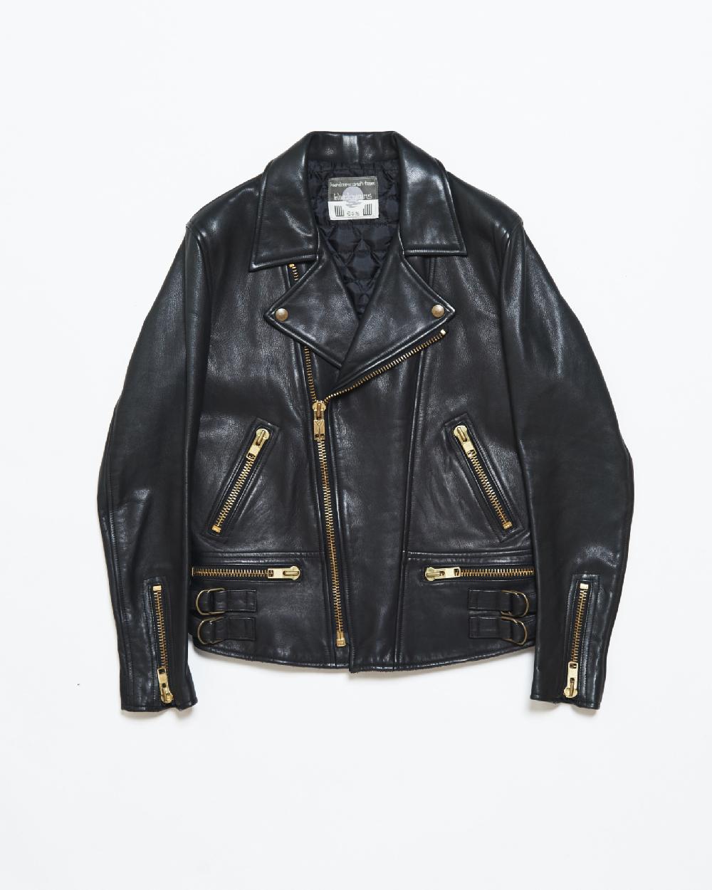 blackmeans Leather Motorcycle Jacket w/ W Pocket Detail