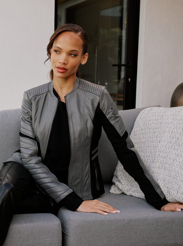 Blanc Noir Angel Falls Moto - Grey CHARCOAL