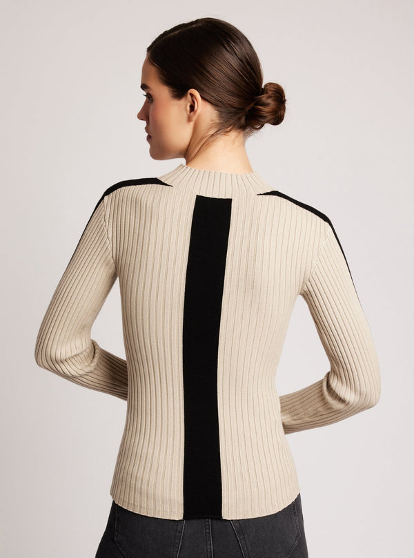 blanc noir Blair Mock Neck Sweater Clay
