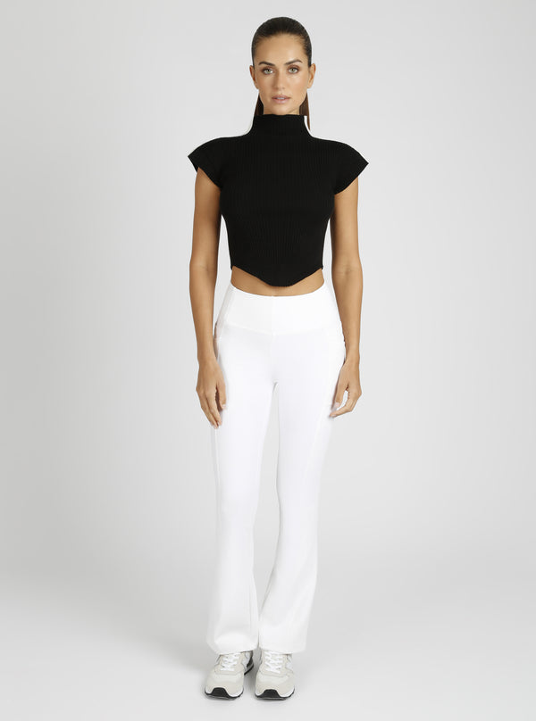 Blanc Noir Brianna Mock Neck Top Black / Optic White