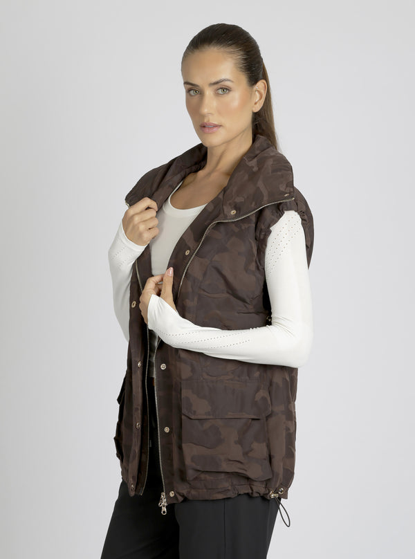 blanc noir Camo Oversize Svetlana Vest Gold Trims