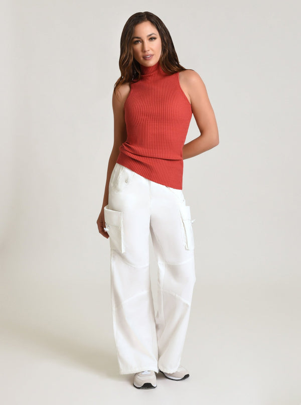Blanc Noir Charlotte Mock Neck Tank Cranberry
