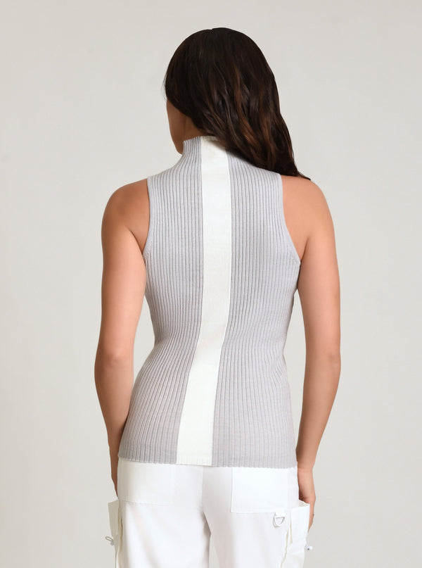 Blanc Noir Charlotte Mock Neck Tank Cranberry