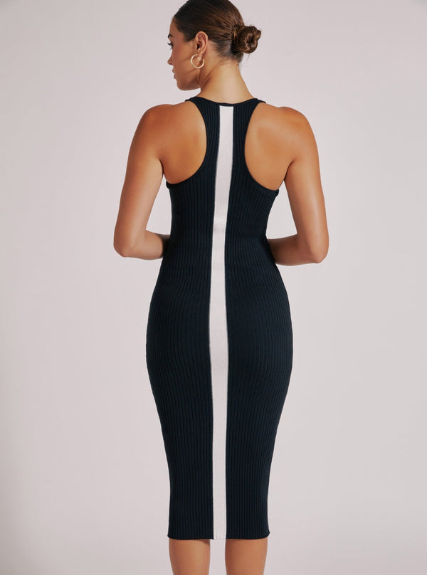 Blanc Noir COLOR BLOCK DRESS Black / White