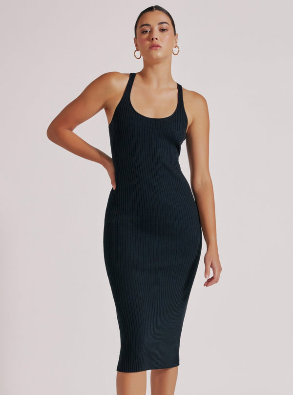 Blanc Noir COLOR BLOCK DRESS Black / White