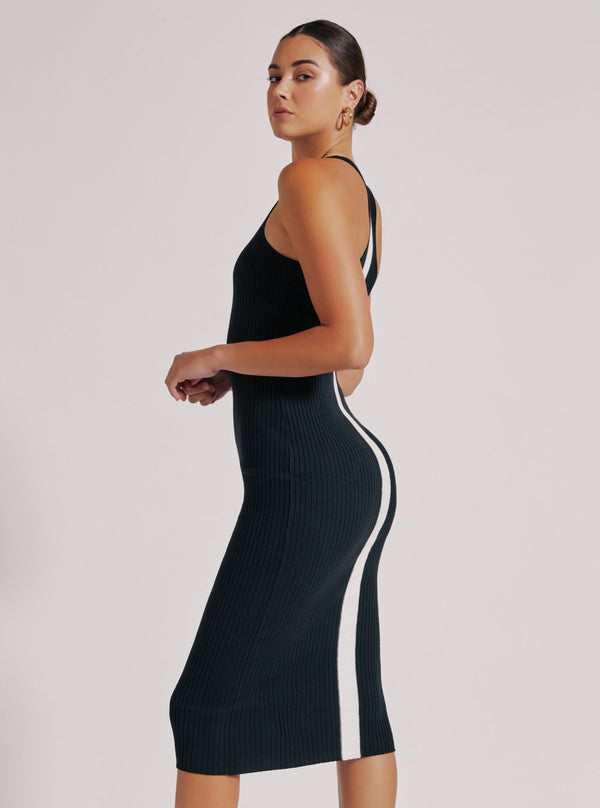 Blanc Noir COLOR BLOCK DRESS Black / White