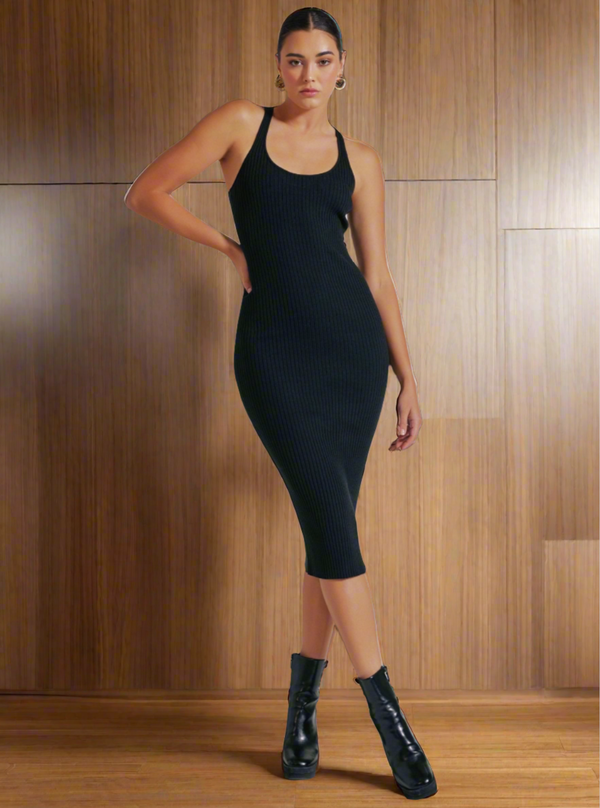 blanc noir COLOR BLOCK DRESS Black / White