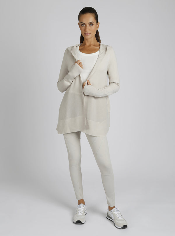 Blanc Noir Cropped Portola Cardigan Pumice Stone