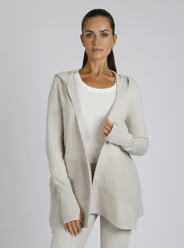 Blanc Noir Cropped Portola Cardigan Pumice Stone