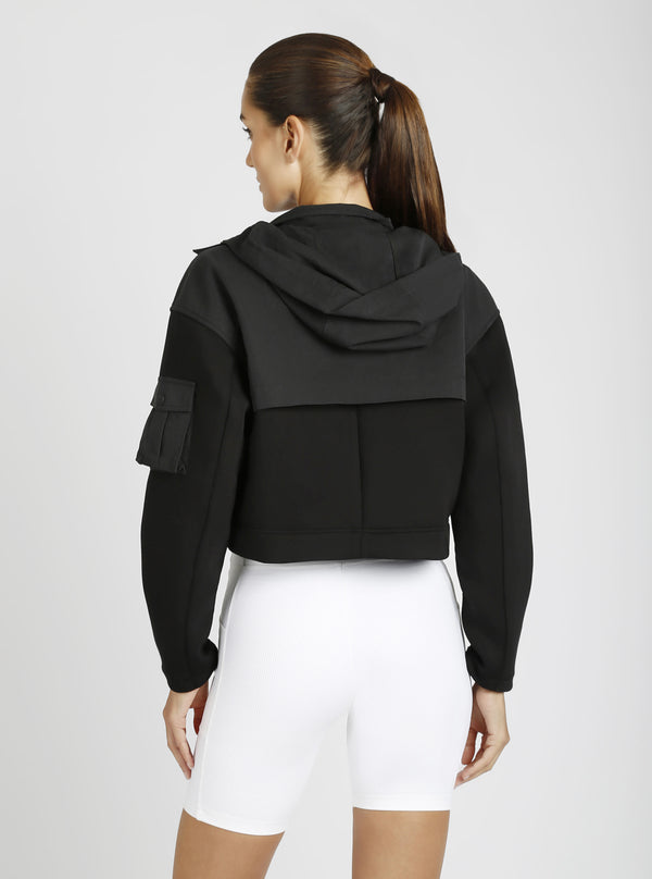 Blanc Noir Cropped Scuba Jacket Black