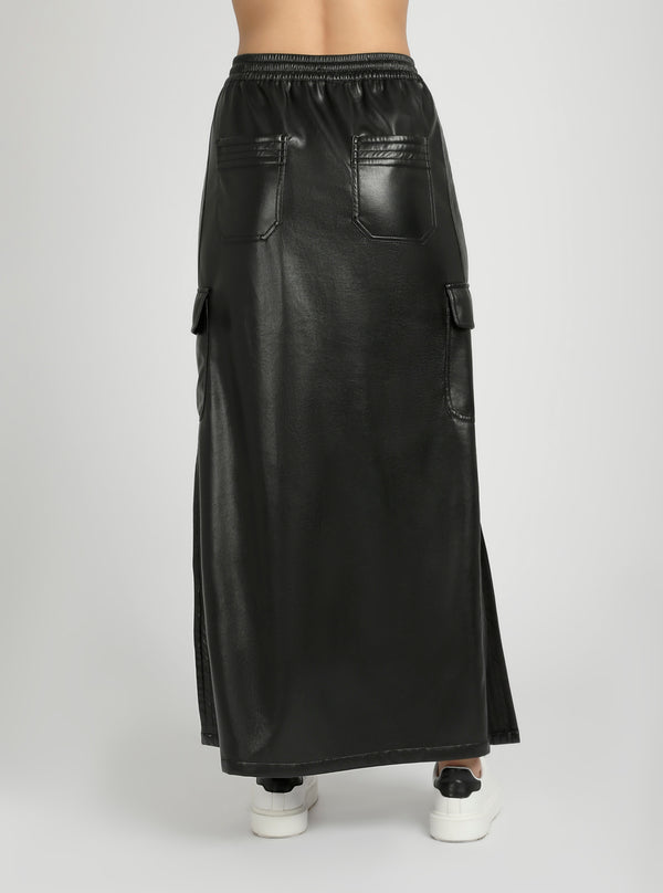 Blanc Noir Delia Long Skirt Black