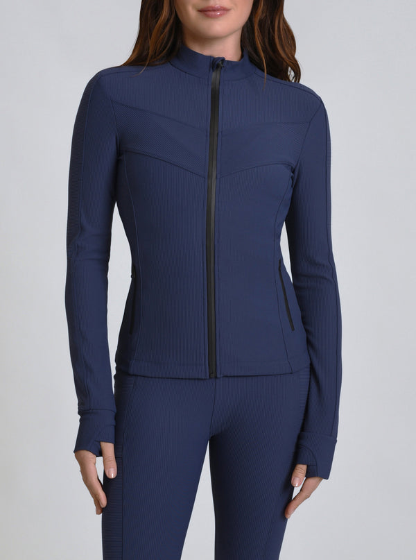 Blanc Noir Directional Fitted Jacket - Navy Navy