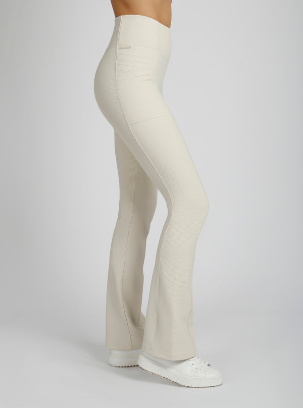 Blanc Noir Directional Rib Bootcut Chalk