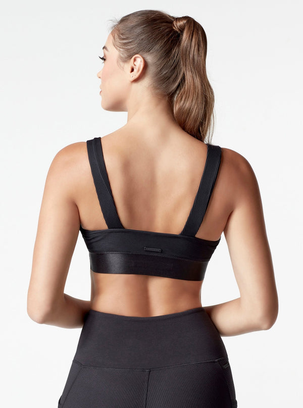 Blanc Noir Directional Rib Bra - FINAL SALE Black