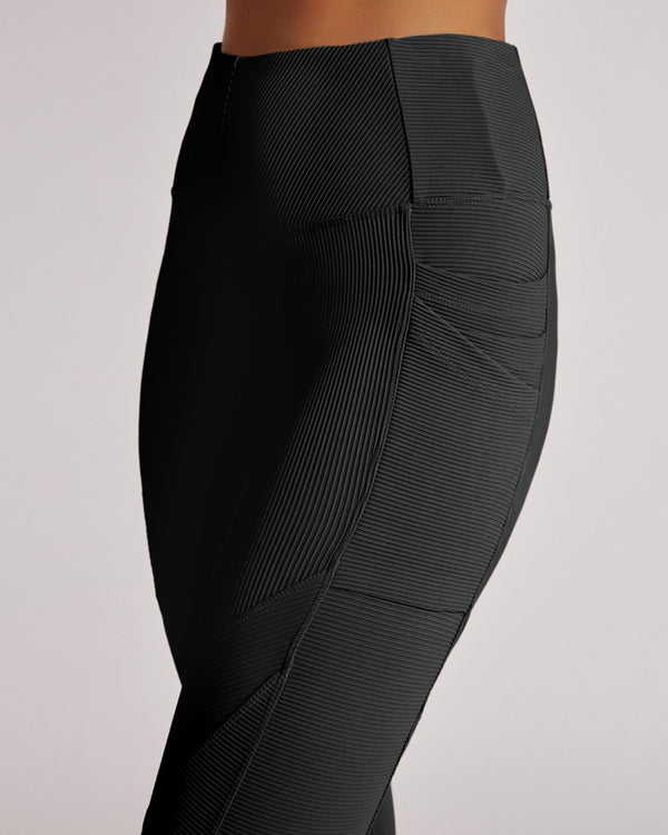 Blanc Noir Directional Rib Legging - Black Black