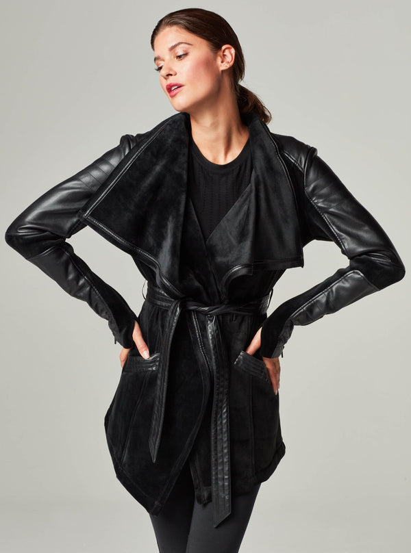Blanc Noir Drape Velour Jacket BLACK