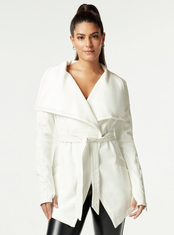 blanc noir Drape Velour Jacket Off White