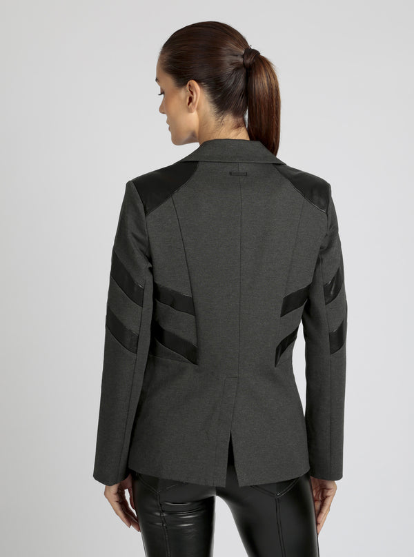 Blanc Noir Dylan Double Breasted Blazer Warm Taupe