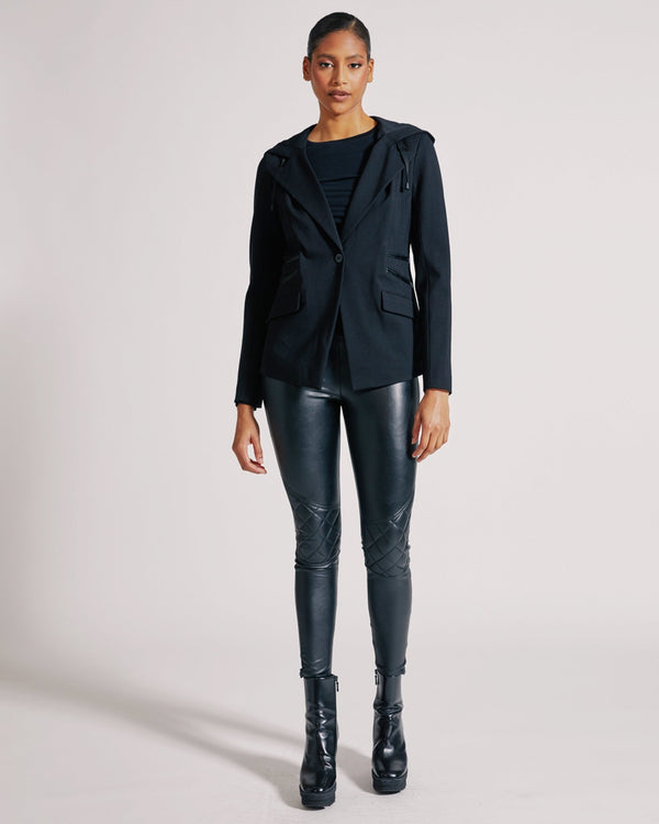 Blanc Noir GAYATRI HOODED BLAZER - FINAL SALE Black