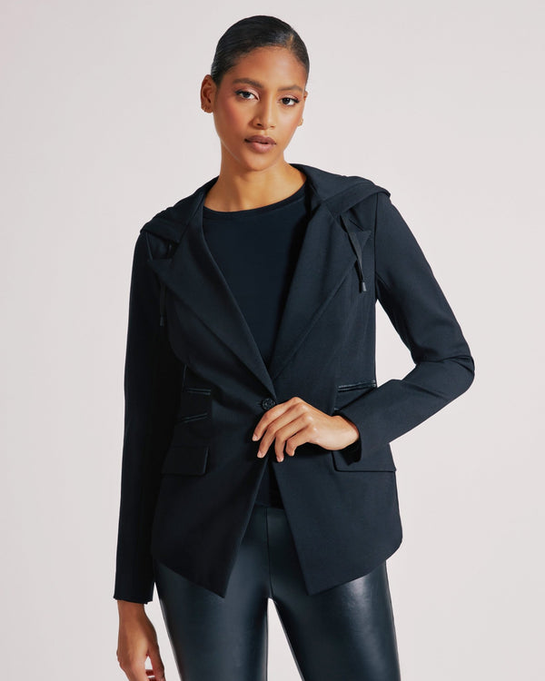 blanc noir GAYATRI HOODED BLAZER - FINAL SALE Black