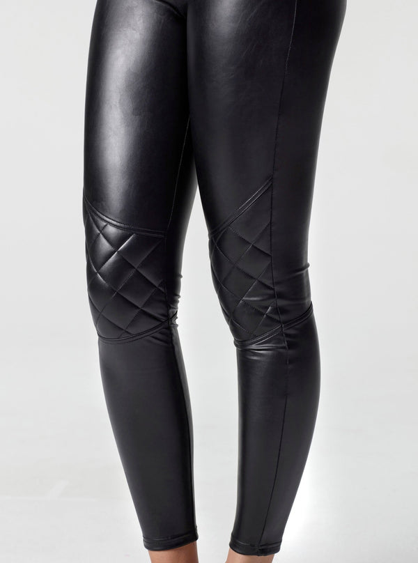 Blanc Noir Gold Quilted Legging - Black BLACK