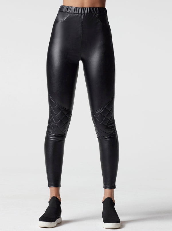 blanc noir Gold Quilted Legging - Black BLACK