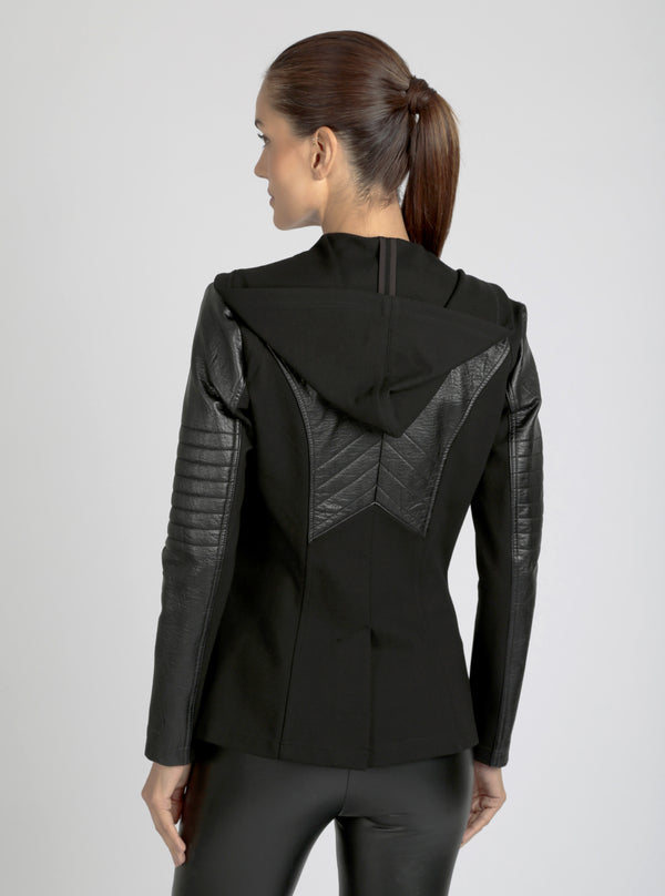 Blanc Noir Hooded Blazer - Black Black