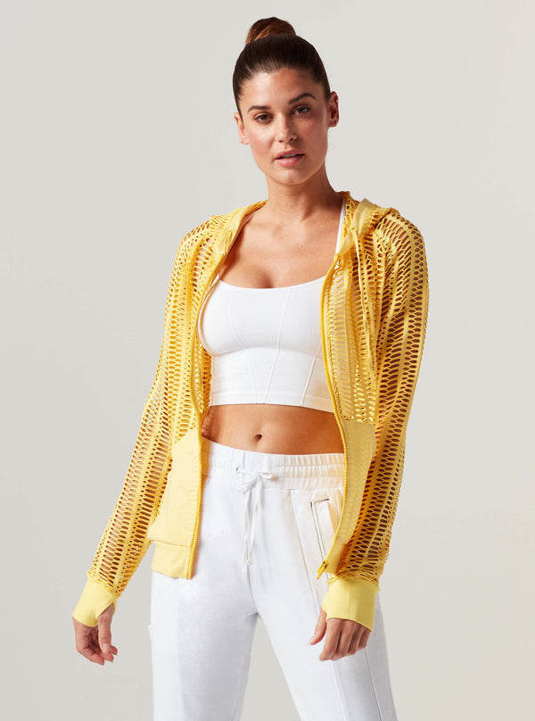 Blanc Noir LINEAR MESH HOODIE JACKET GOLDFINCH