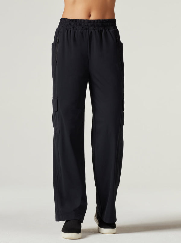 Blanc Noir Mastermind Wide Leg Pant - Black Black