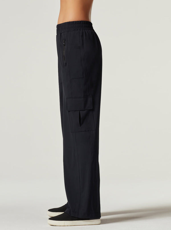 Blanc Noir Mastermind Wide Leg Pant - Black Black