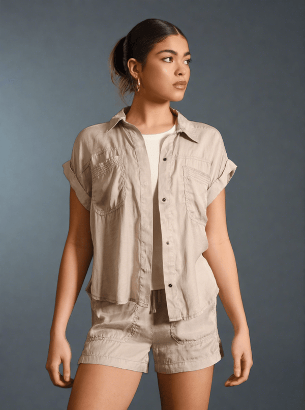 Blanc Noir Phoenix Tencel Camp Shirt Clay