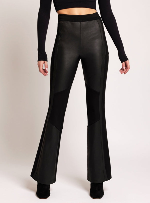 blanc noir Ponte Leather Bootcut Black