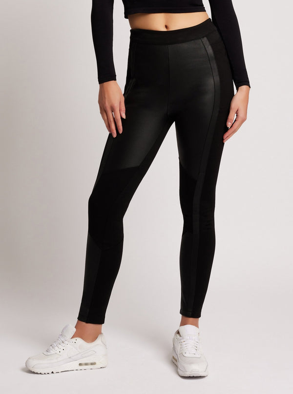 blanc noir Ponte Leather Legging Black