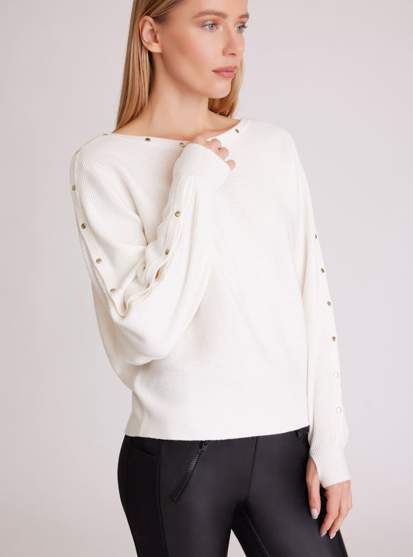 blanc noir Portola Sweater Gold Collection White
