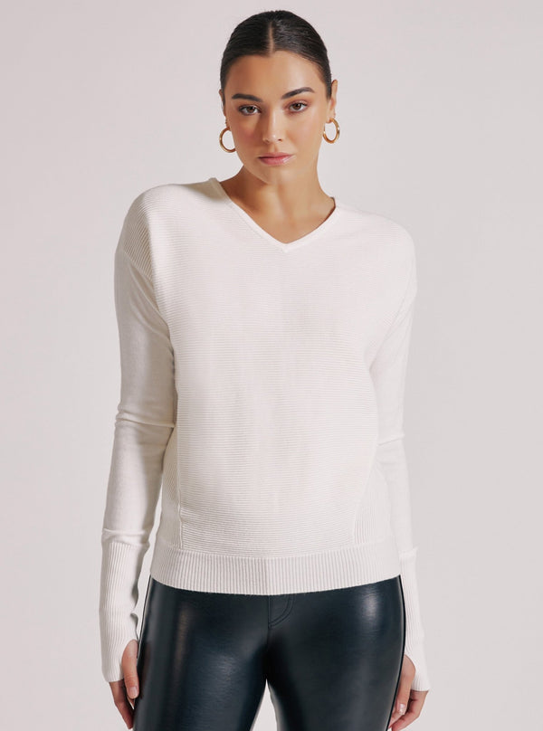 Blanc Noir PORTOLA V NECK -White - Final Sale WHITE